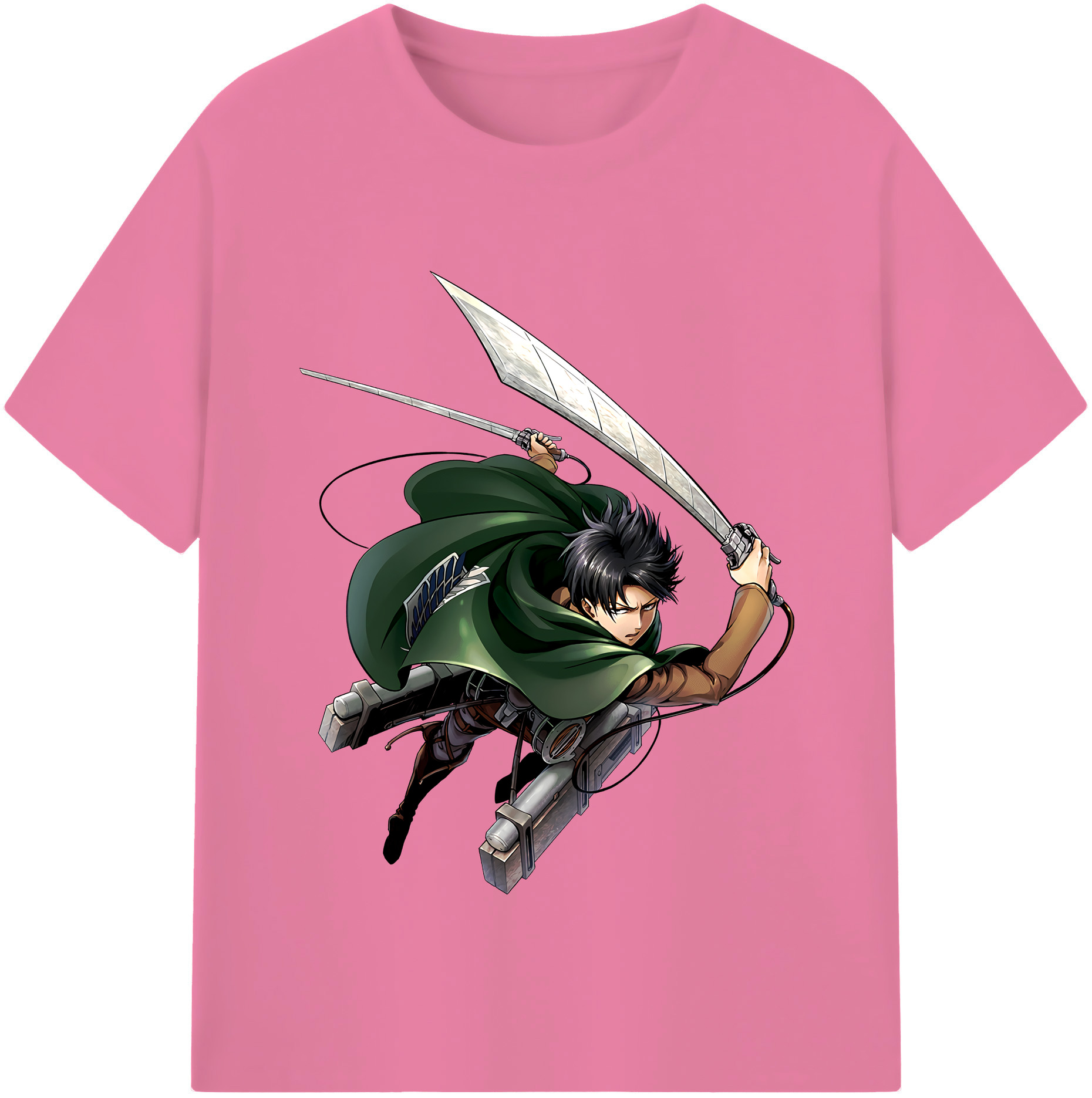（画像用） 進撃の巨人 リヴァイ·アッカーマン Attack on Titan Levi Ackerman 綿100％半袖Tシャツ（フロントプリント）